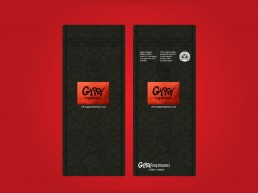 Gypsy Espresso Coffee Bag Design With Red Foil Block